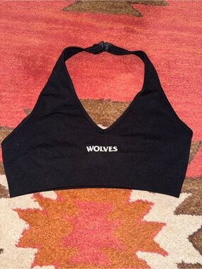 Wolves halter sports bra